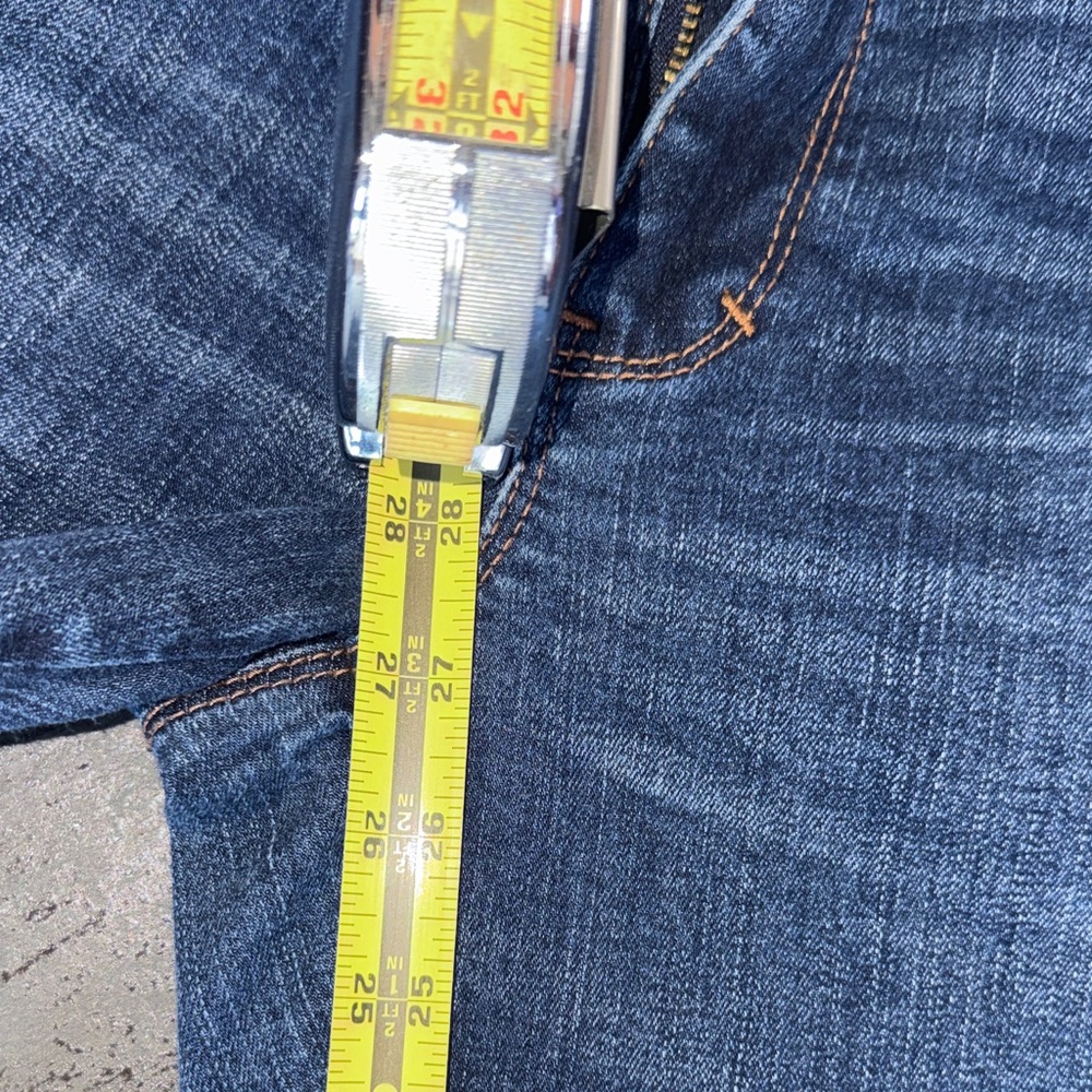 White House Black Market Skimmer Jean leather cognac details size 10 - Picture 11 of 11